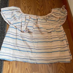 Lane Bryant like new cute ruffle stripe top